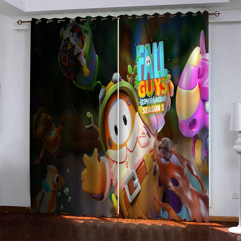 Fall Guys Pattern Curtains Blackout Window Drapes