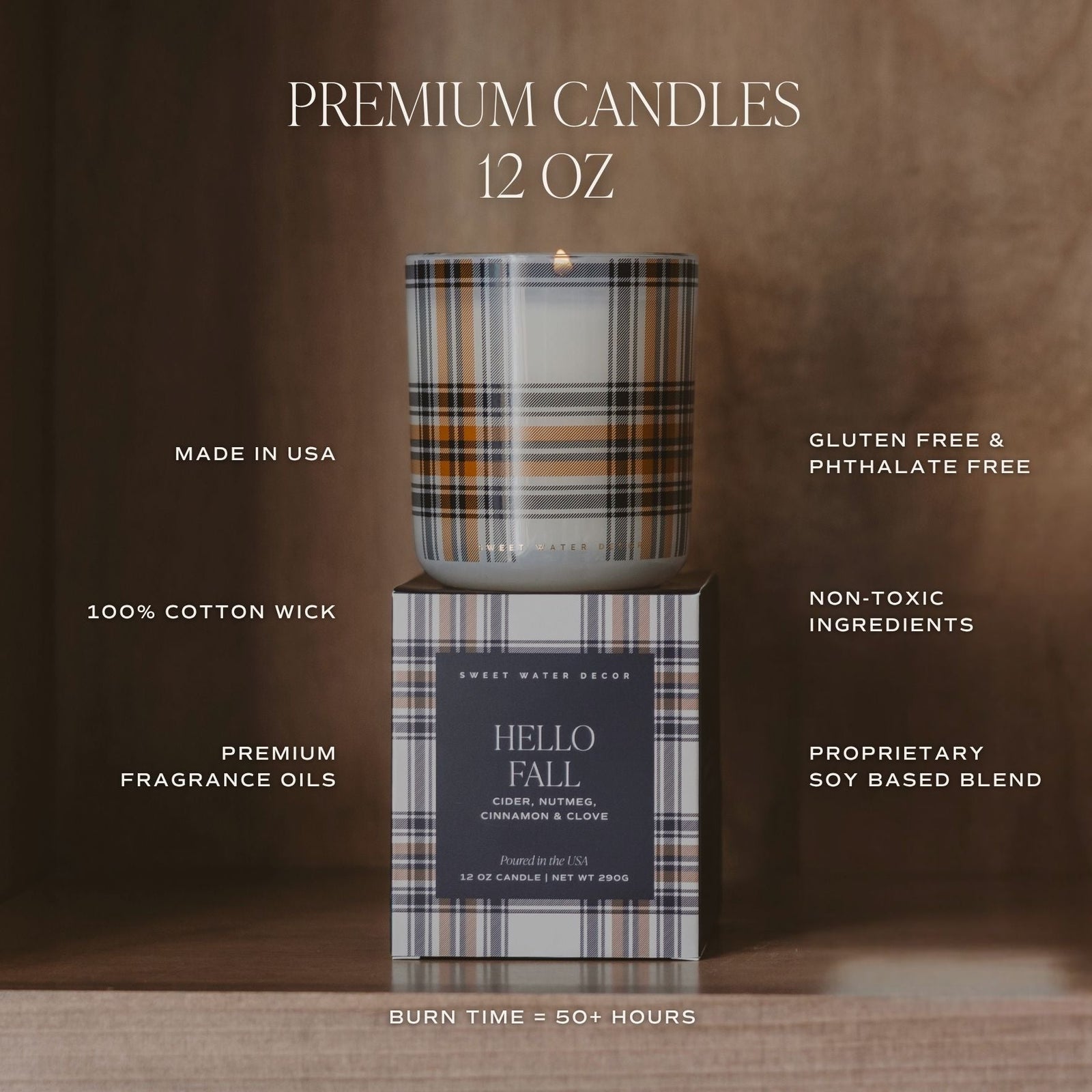 Farmhouse Soy Candle - Boxed Amber Tinted Glass Jar - 12 oz