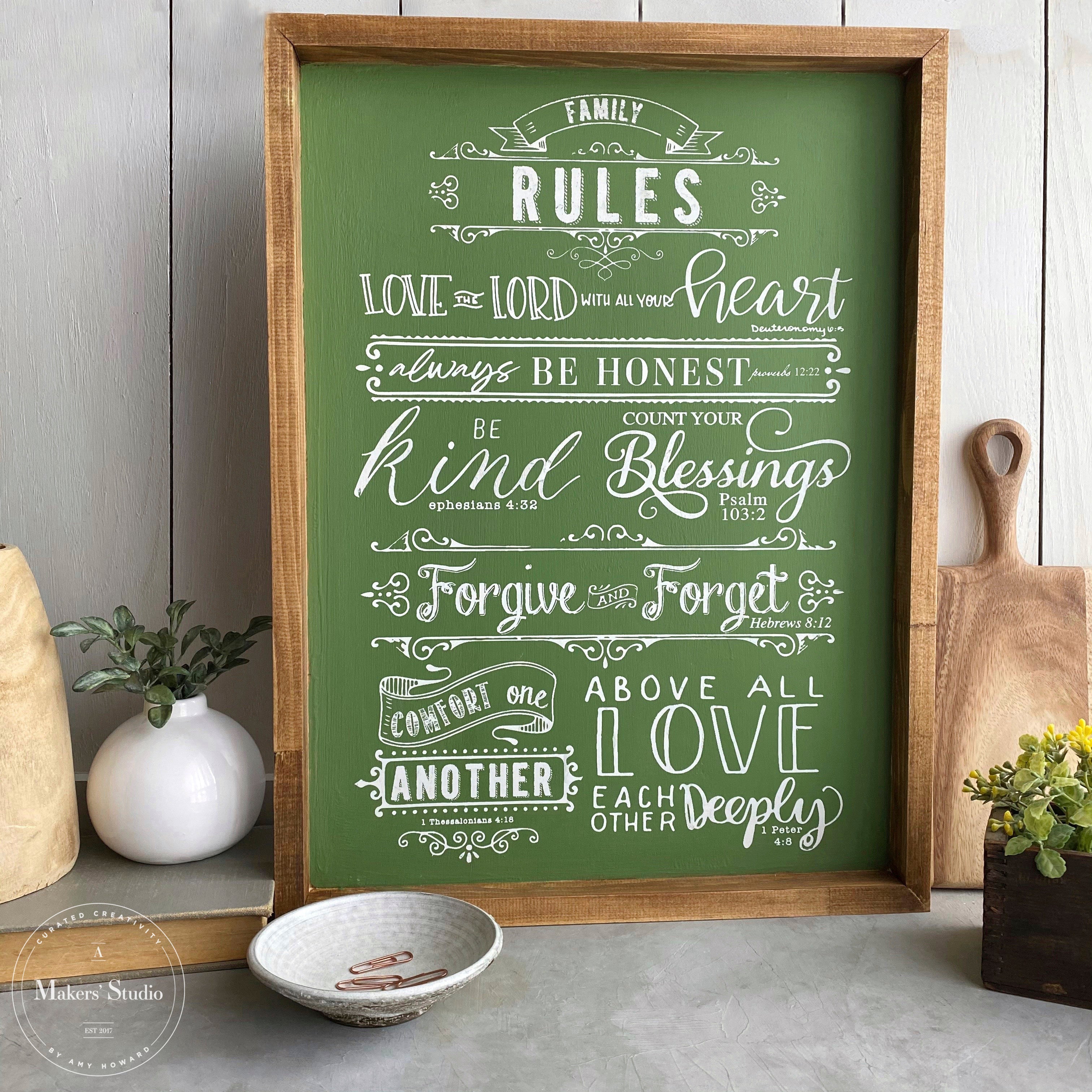 Family Rules - Mesh Stencil 12x18