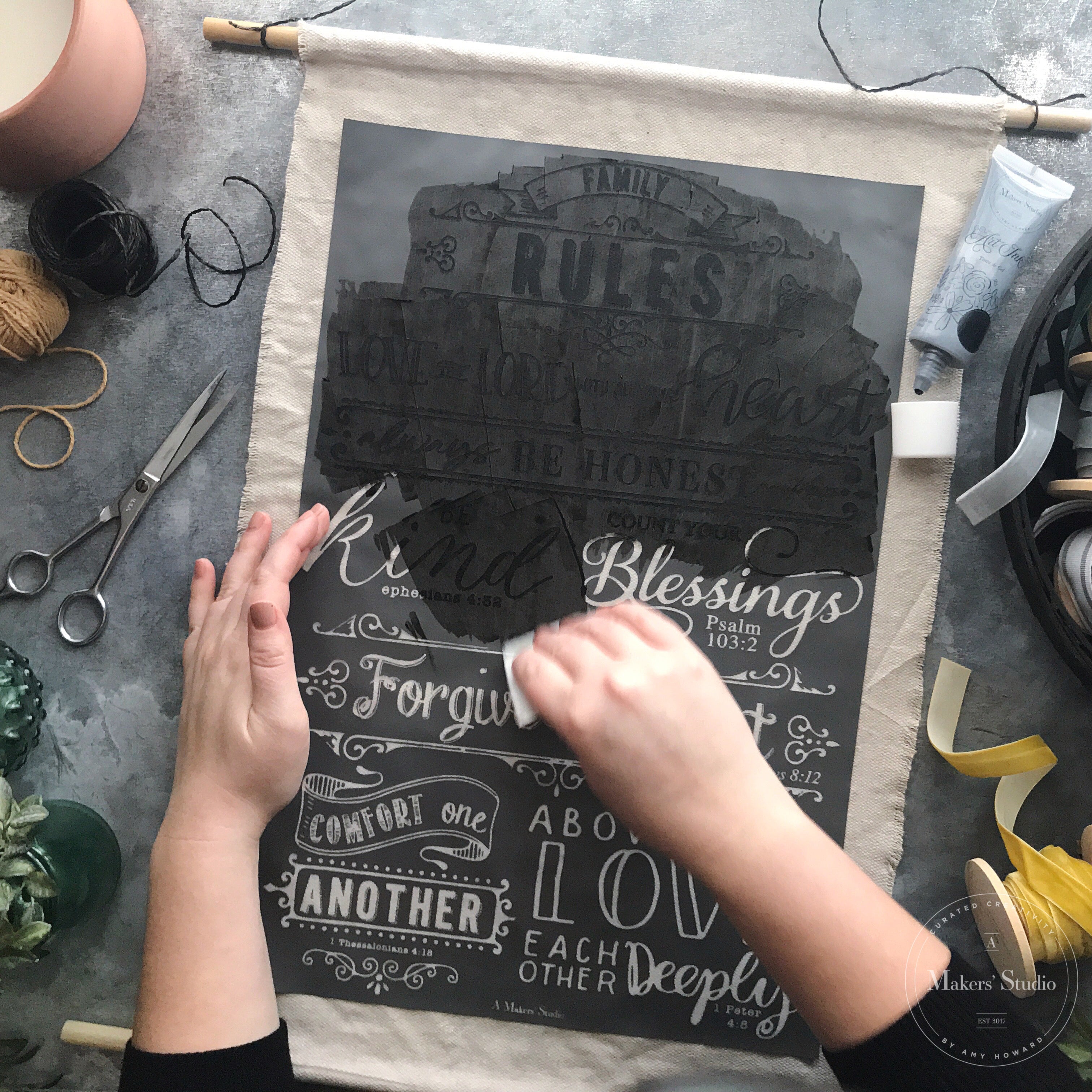 Family Rules - Mesh Stencil 12x18