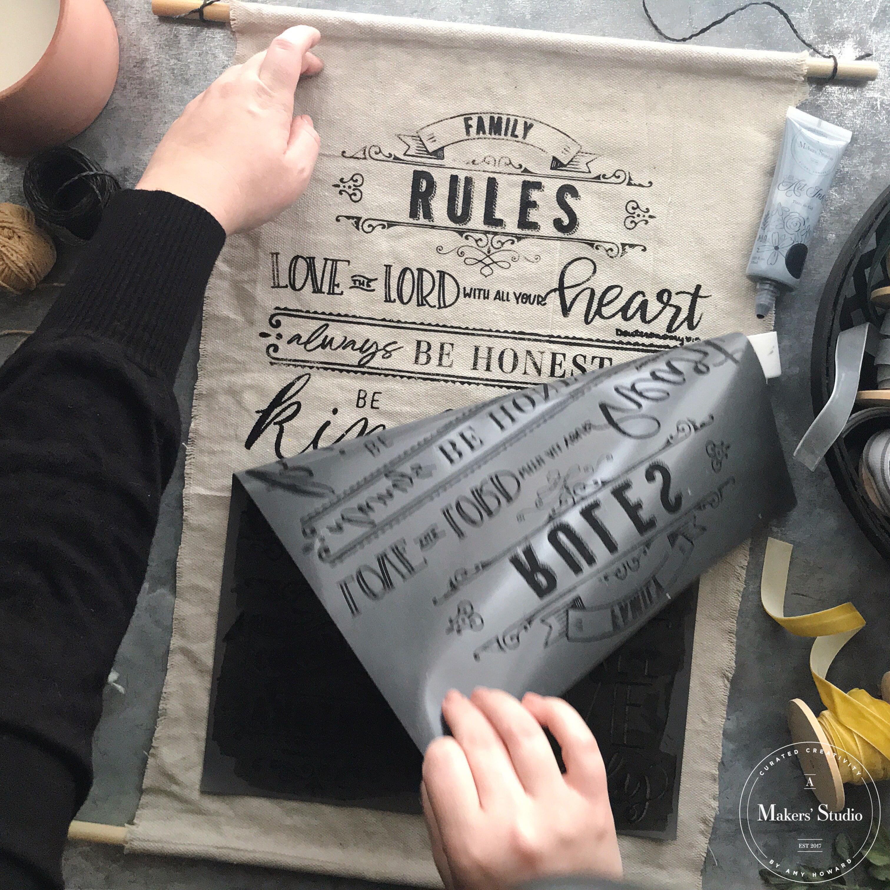 Family Rules - Mesh Stencil 12x18
