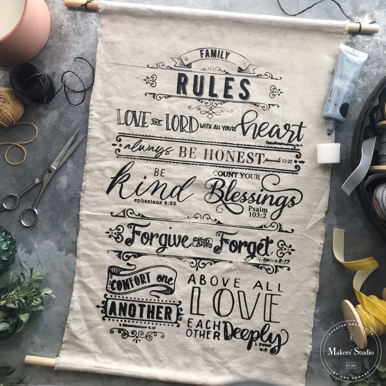 Family Rules - Mesh Stencil 12x18