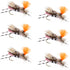 Feth Hopper Pink - Foam Grasshopper Fly Pattern - 6 Flies Flies Hook Size 10