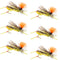 Feth Hopper Yellow - Foam Grasshopper Fly Pattern - 6 Flies Flies Hook Size 10