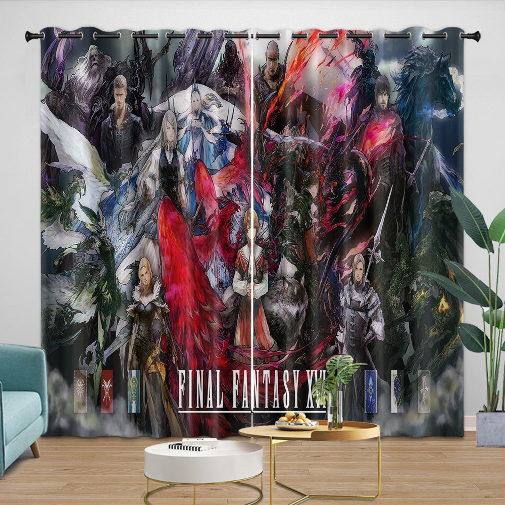 Final Fantasy Curtains Blackout Window Drapes Room Decoration