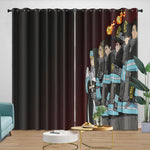 Fire Force Curtains Blackout Window Drapes Room Decoration