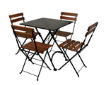 Five Piece Dining Set with 28" Square Steel Table and Four 5508 Folding Chairs