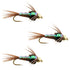 3 Pack Barbless Bead Head Flashback Pheasant Tail Nymph Flies Hook Size 18