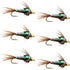 Barbless Bead Head Flashback Pheasant Tail Nymph Fly 6 Flies Hook Size 18