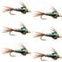 Barbless Bead Head Flashback Pheasant Tail Nymph Fly 6 Flies Hook Size 16