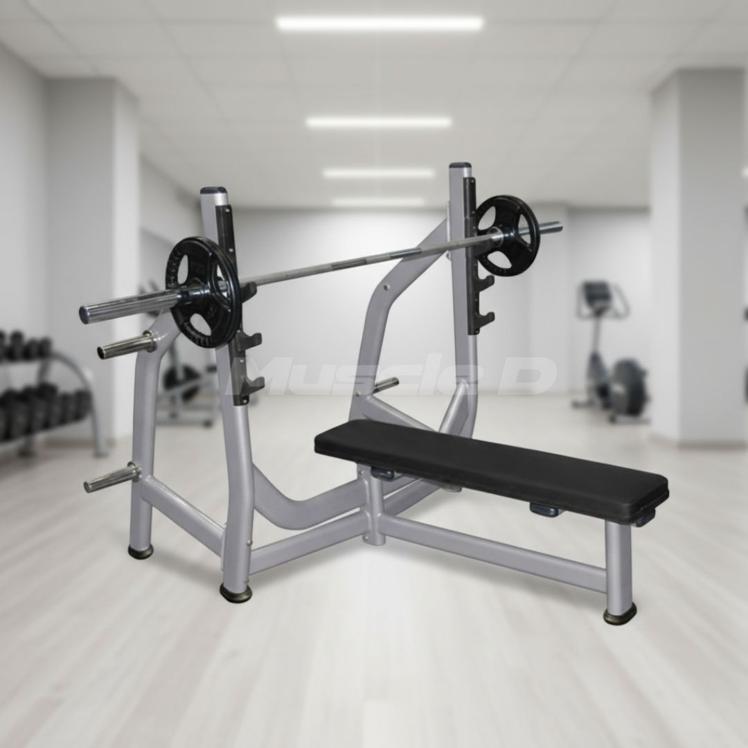 Flat Bench - Olympic - Muscle D Fitness - 11 Gauge Steel - Commercial Upholstery