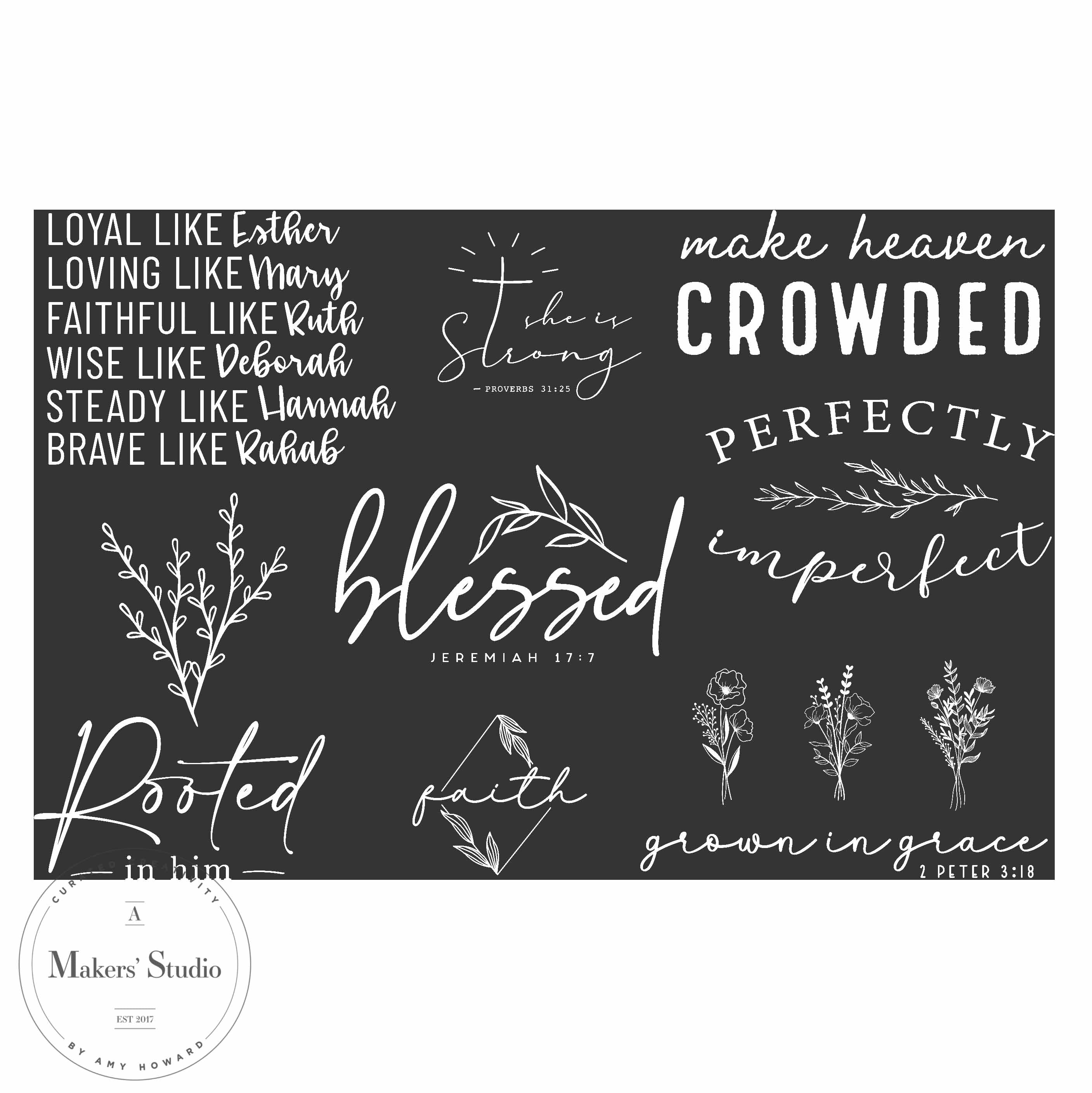 Floral Faith - Mesh Stencil 12x18