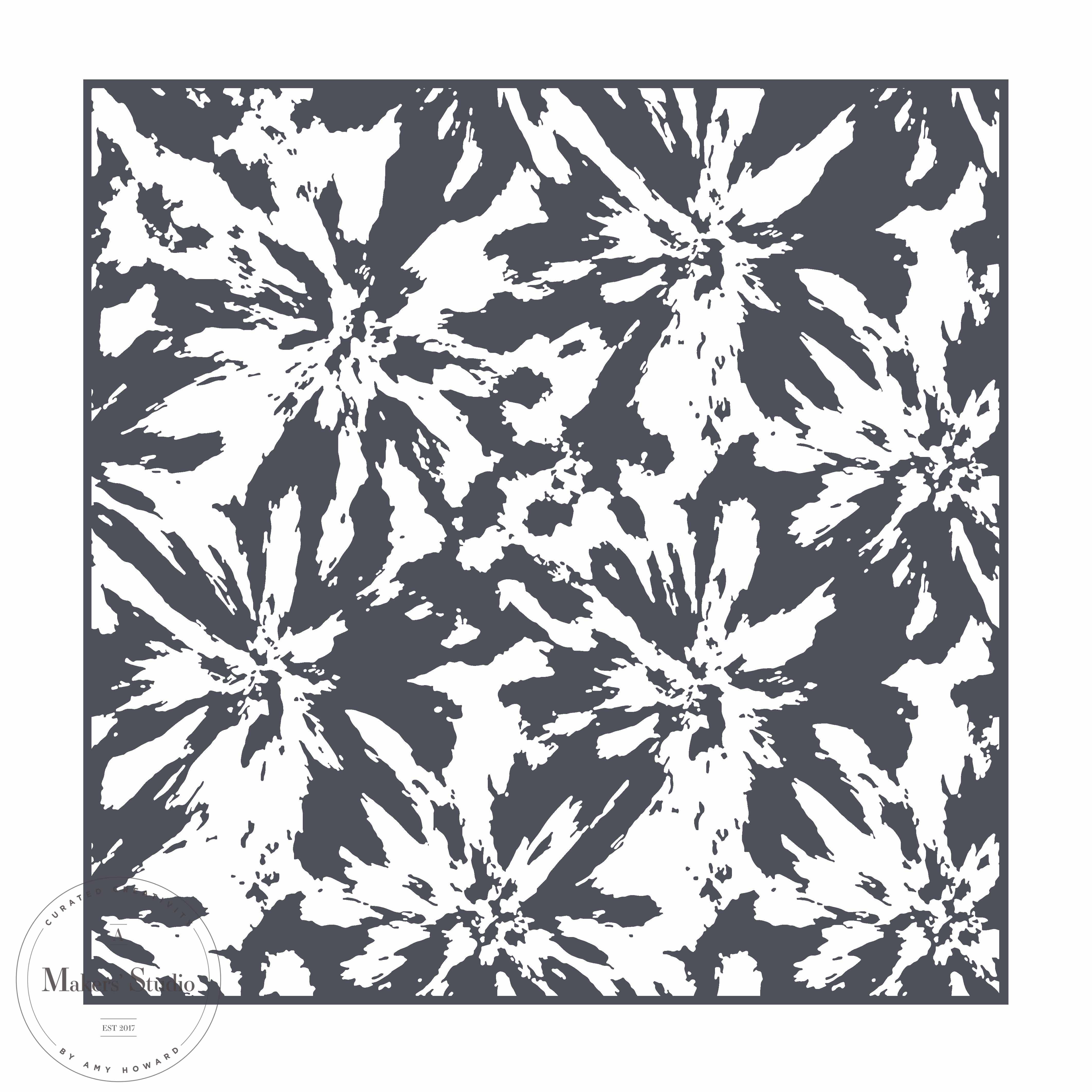Floral Fireworks - Mesh Stencil 12x12
