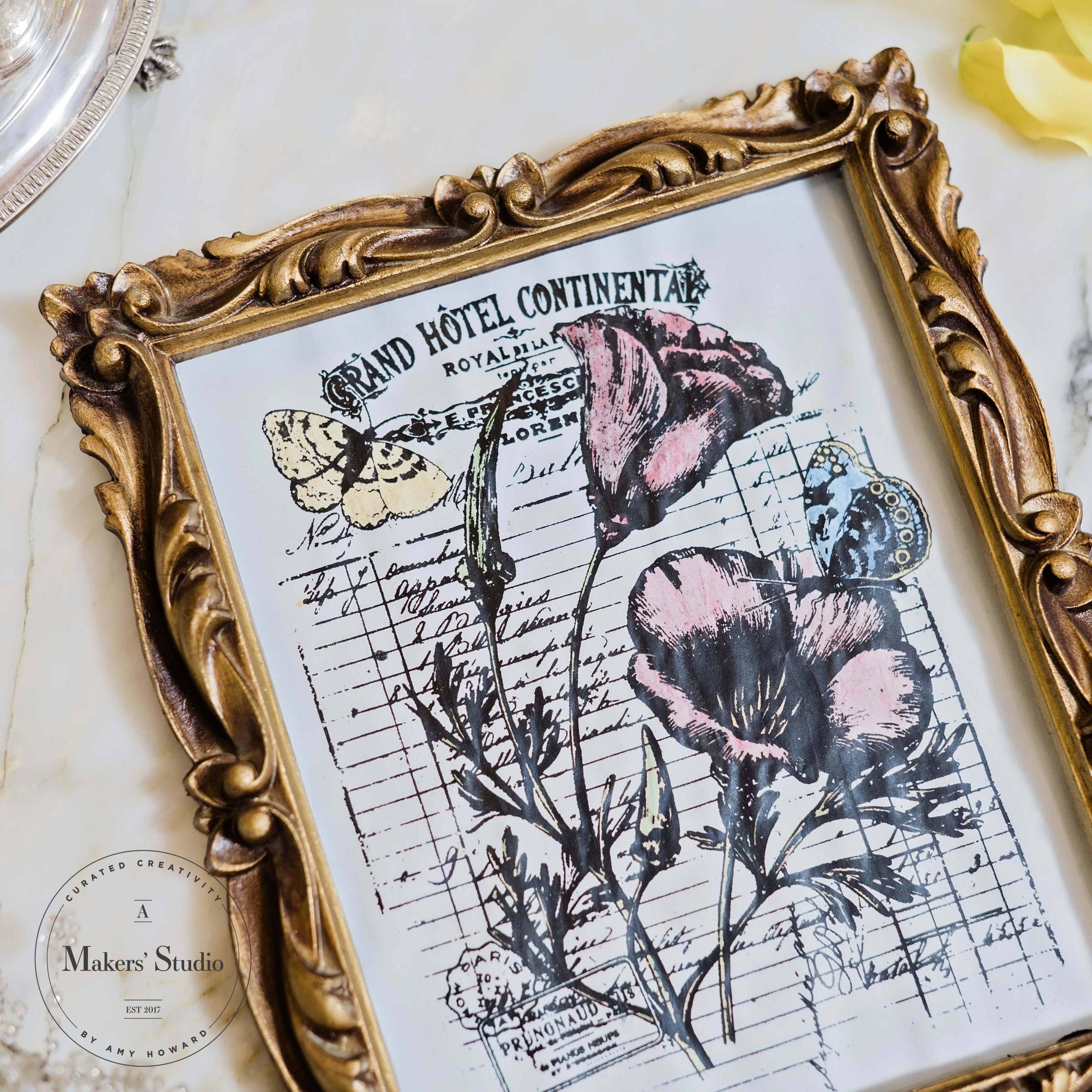 Flower Invoice - Mesh Stencil 8.5x11