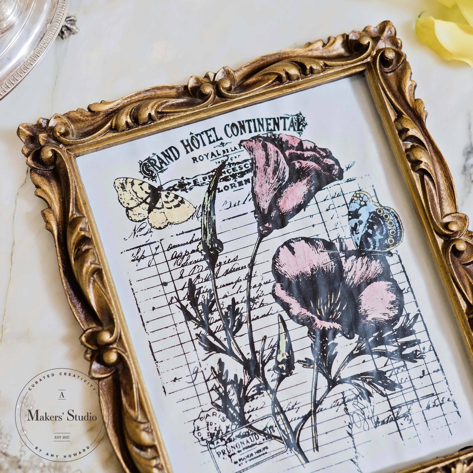 Flower Invoice - Mesh Stencil 8.5x11