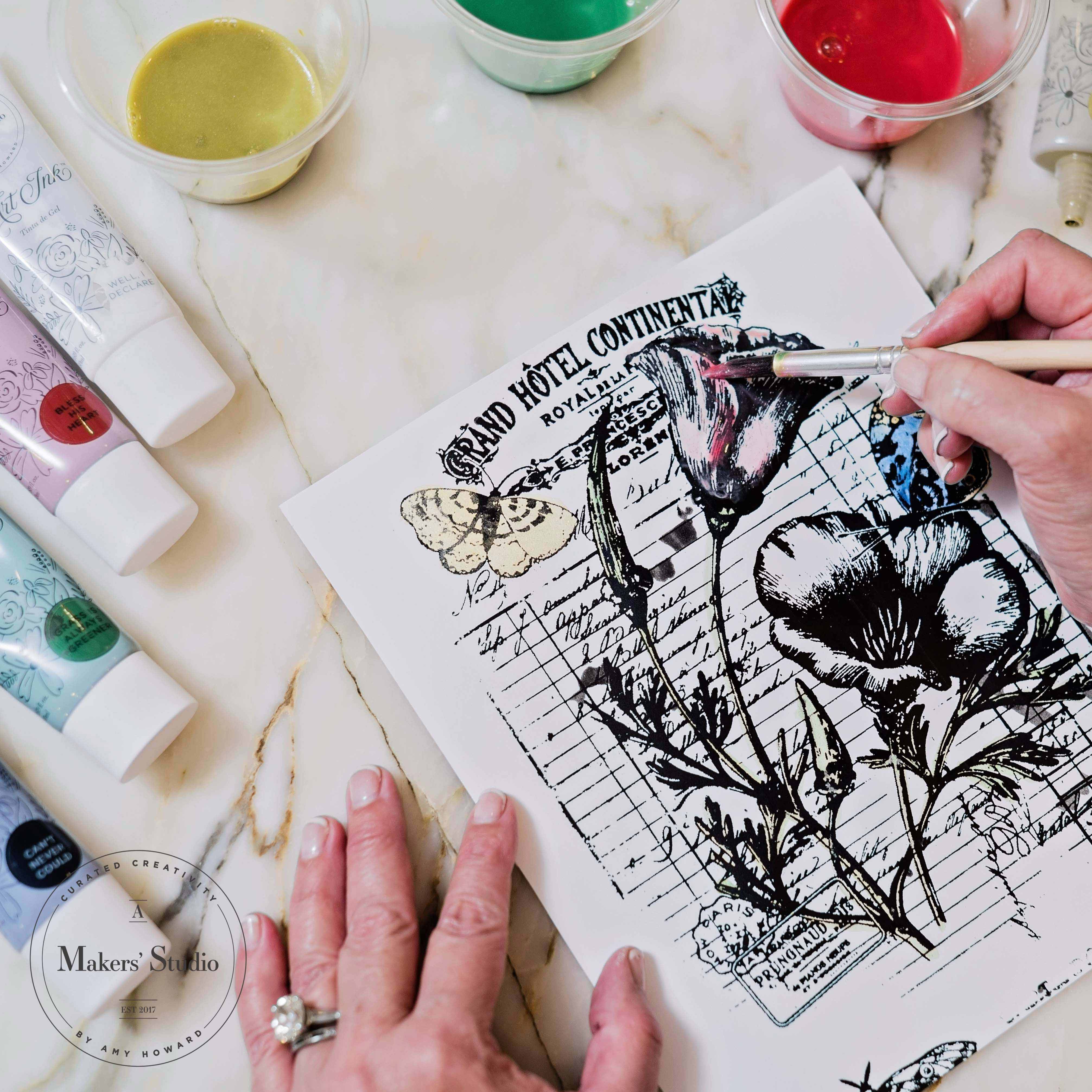 Flower Invoice - Mesh Stencil 8.5x11