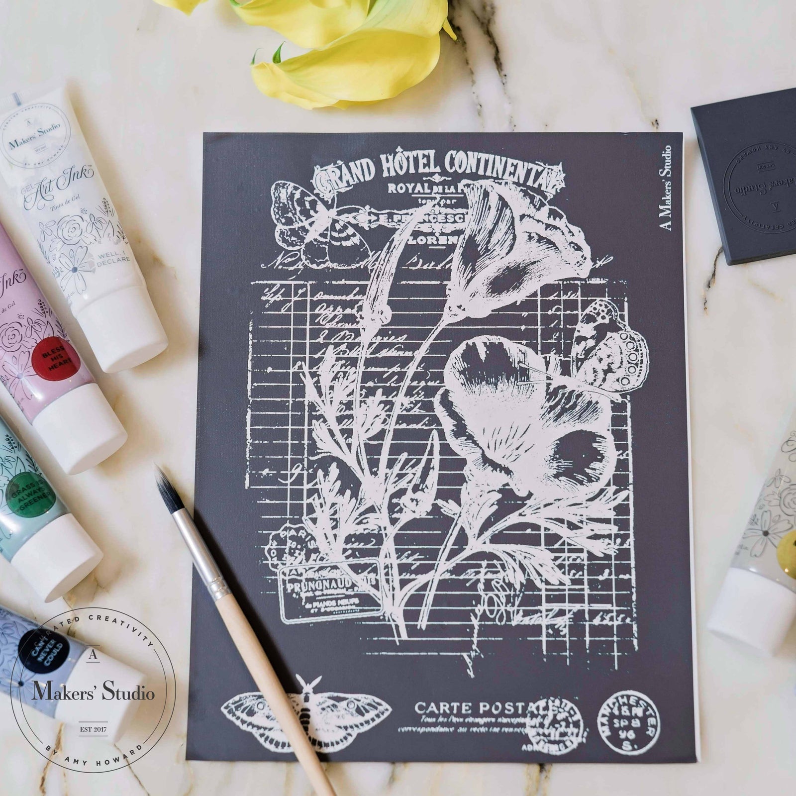 Flower Invoice - Mesh Stencil 8.5x11