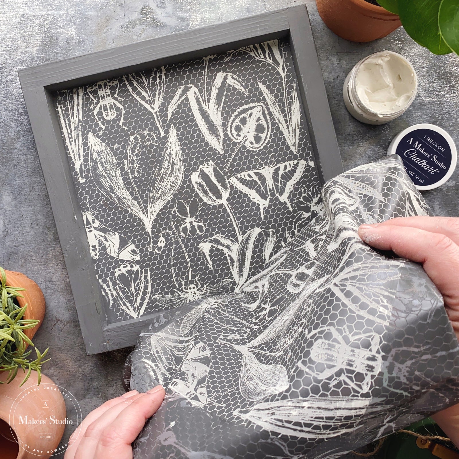 Flowers and Insects - Mesh Stencil - 12x12