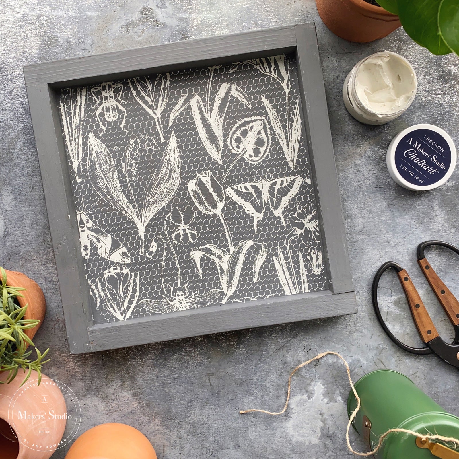 Flowers and Insects - Mesh Stencil - 12x12