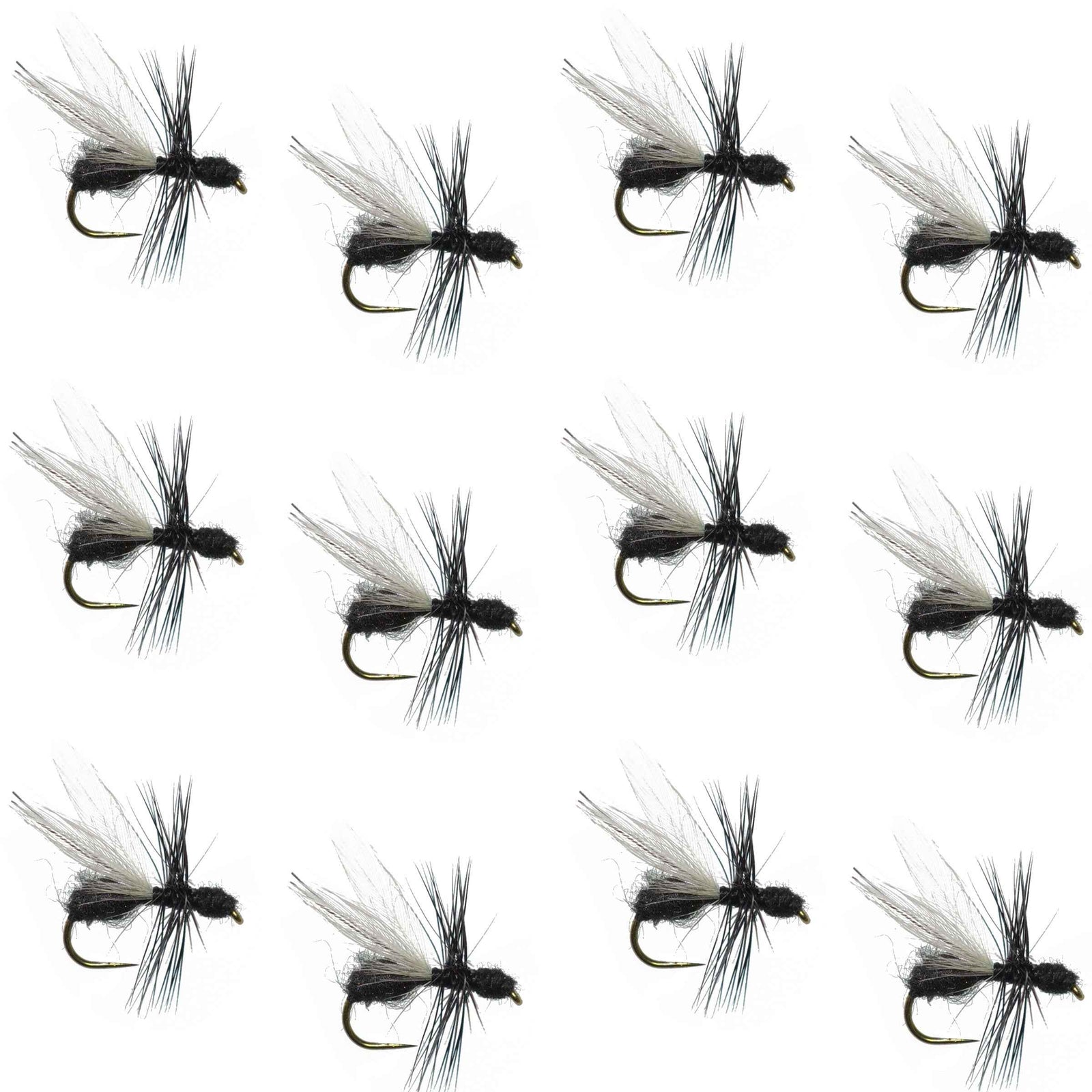 Black Fur Flying Ant Terrestrial Trout Dry Fly - 1 Dozen Flies Hook Size 18