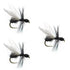 3 Pack Barbless Black Fur Flying Ant Terrestrial Trout Dry Fly Fishing Flies - Hook Size 14