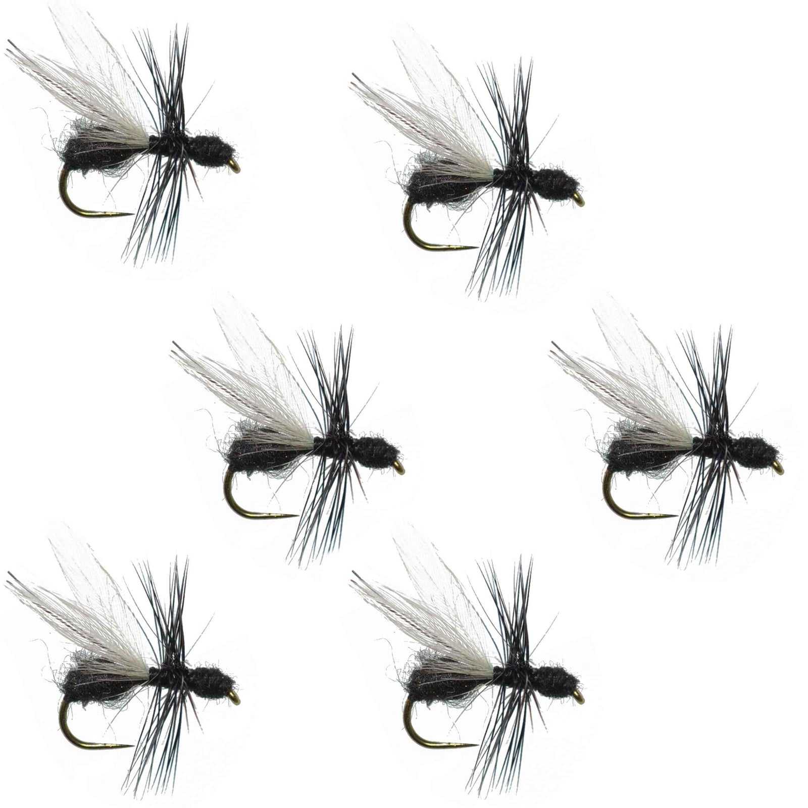 Black Fur Flying Ant Terrestrial Trout Dry Fly - 6 Flies Hook Size 14