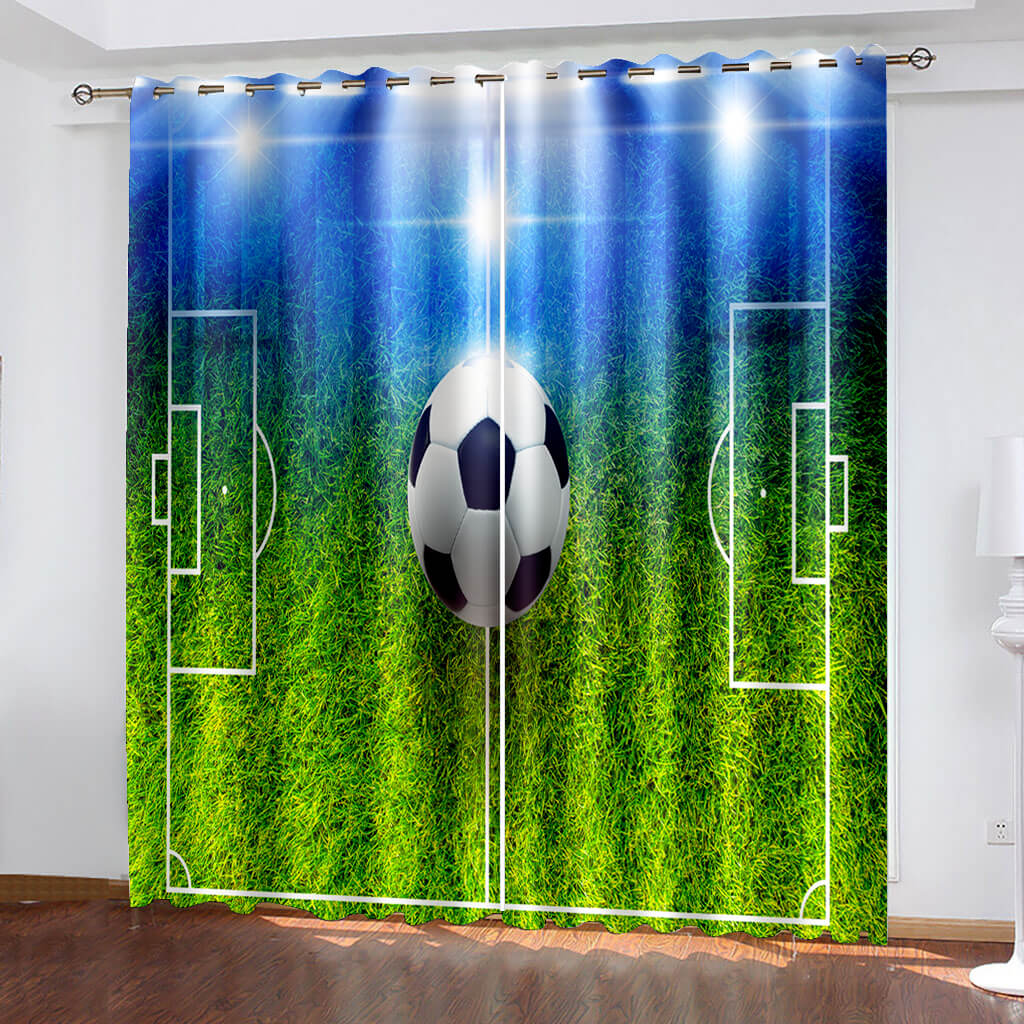 Football Soccer Curtains Blackout Window Drapes