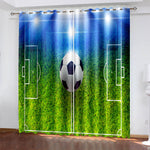 Football Soccer Curtains Blackout Window Drapes