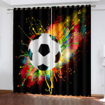 Football Soccer Curtains Blackout Window Drapes