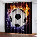Football Soccer Curtains Blackout Window Drapes