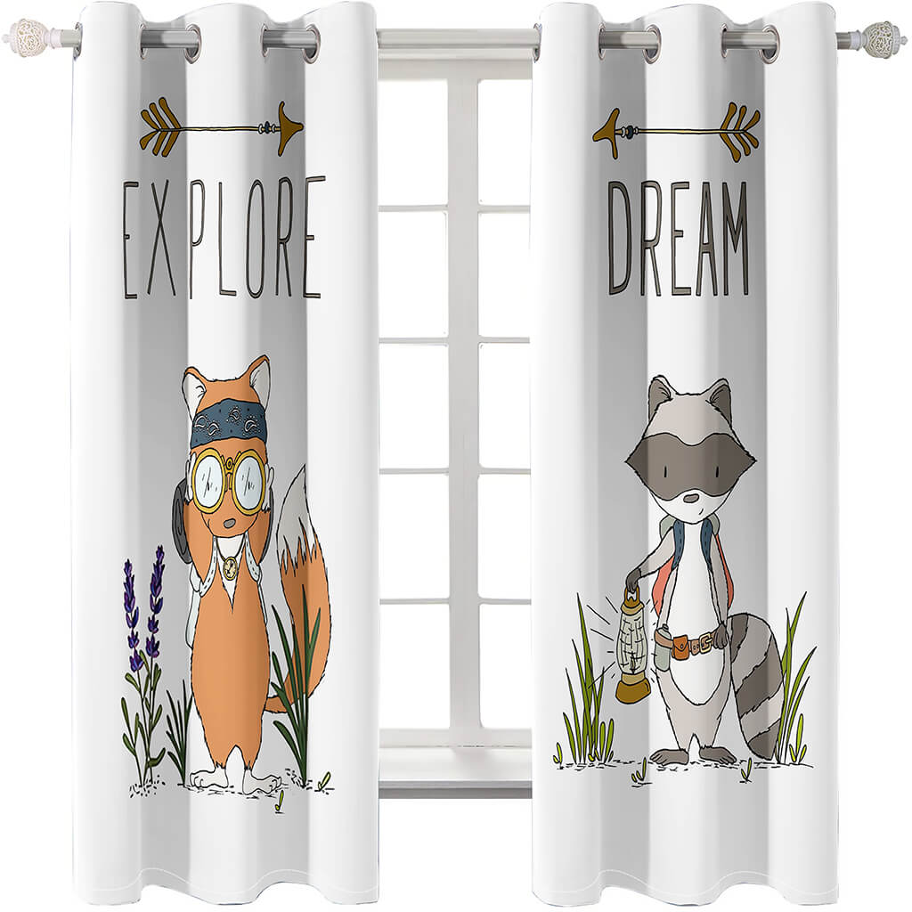 Fox Curtains Blackout Window Treatments Drapes for Room Decoration