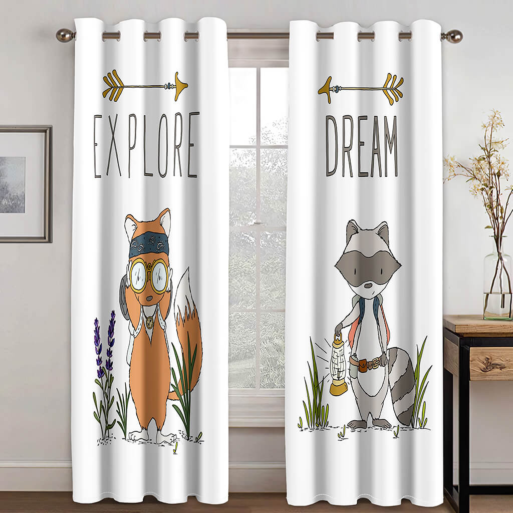 Fox Curtains Blackout Window Treatments Drapes for Room Decoration