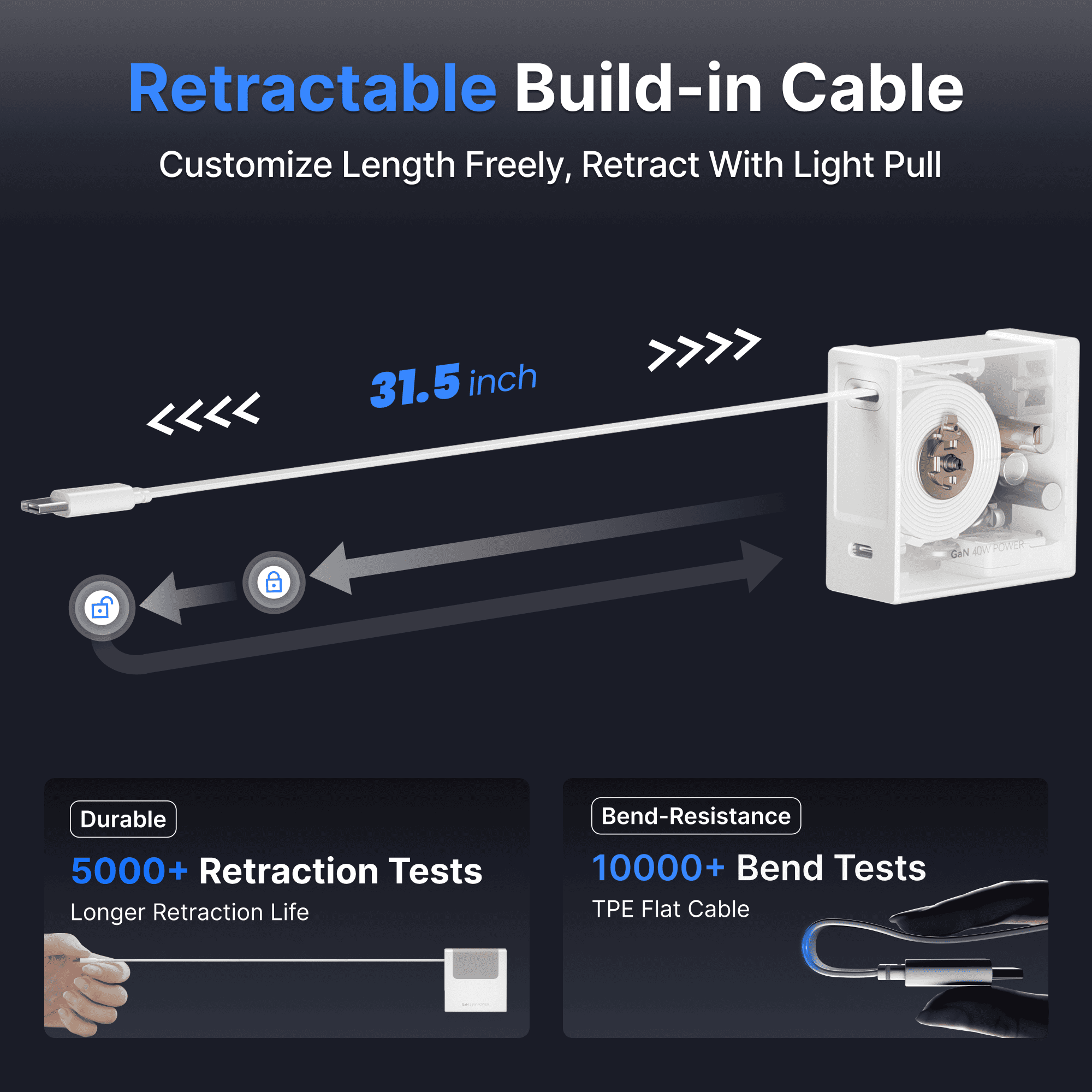 Gitryin Retractable Charger for 3C Devices