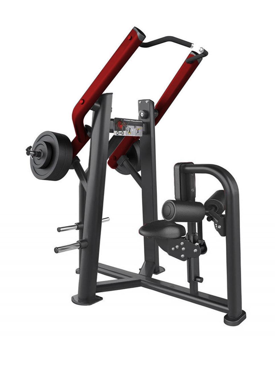 Elite Leverage Front Lat Pulldown - Muscle D Fitness - Commercial - Adjustable Seat - Plate Loaded - Back Workout