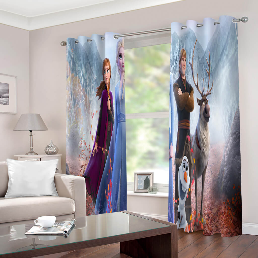 Frozen Elsa Anna Curtains Blackout Window Drapes for Room Decoration
