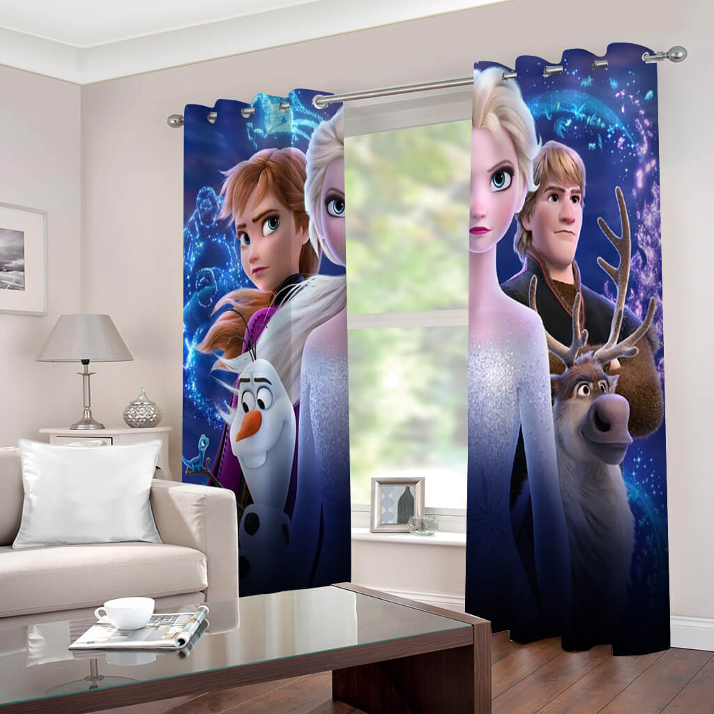 Frozen Elsa Anna Curtains Blackout Window Drapes for Room Decoration