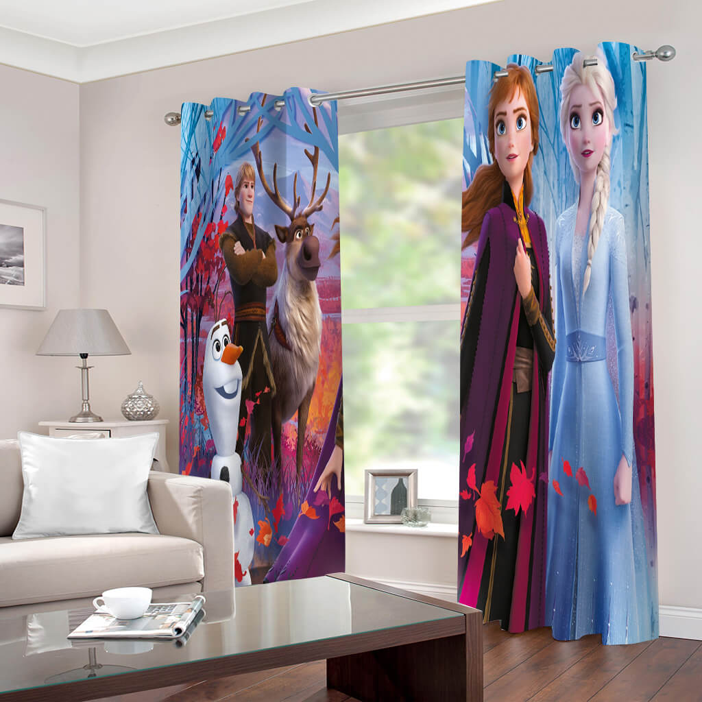 Frozen Elsa Anna Curtains Blackout Window Drapes for Room Decoration
