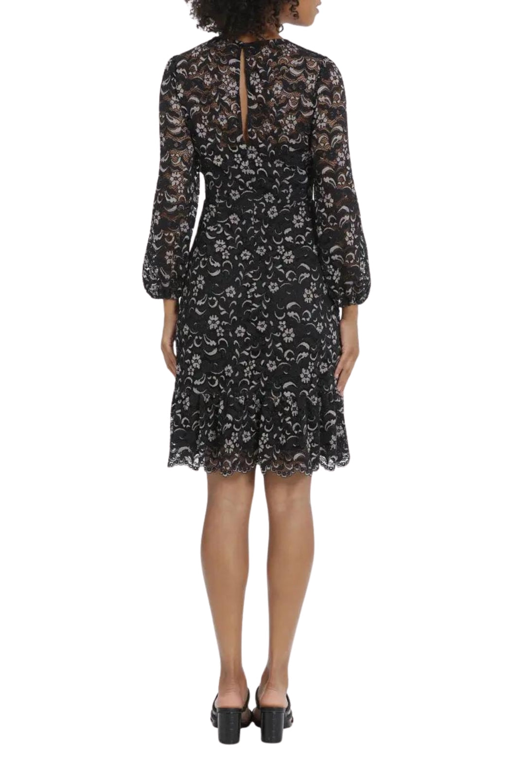 Maggy London Floral Lace Long Sleeve Fit & Flare Dress