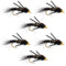 Tungsten Bead Head Rubber Legs Black Gold-Ribbed Hare's Ear Trout Fly Nymph - 6 Flies Hook Size 14