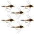 Tungsten Bead Head Rubber Legs Natural Gold-Ribbed Hare's Ear Trout Fly Nymph - 6 Flies Hook Size 16