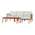 Circa Modern 4-Piece Spindle Solid Wood Outdoor L-Shaped Sectional Set