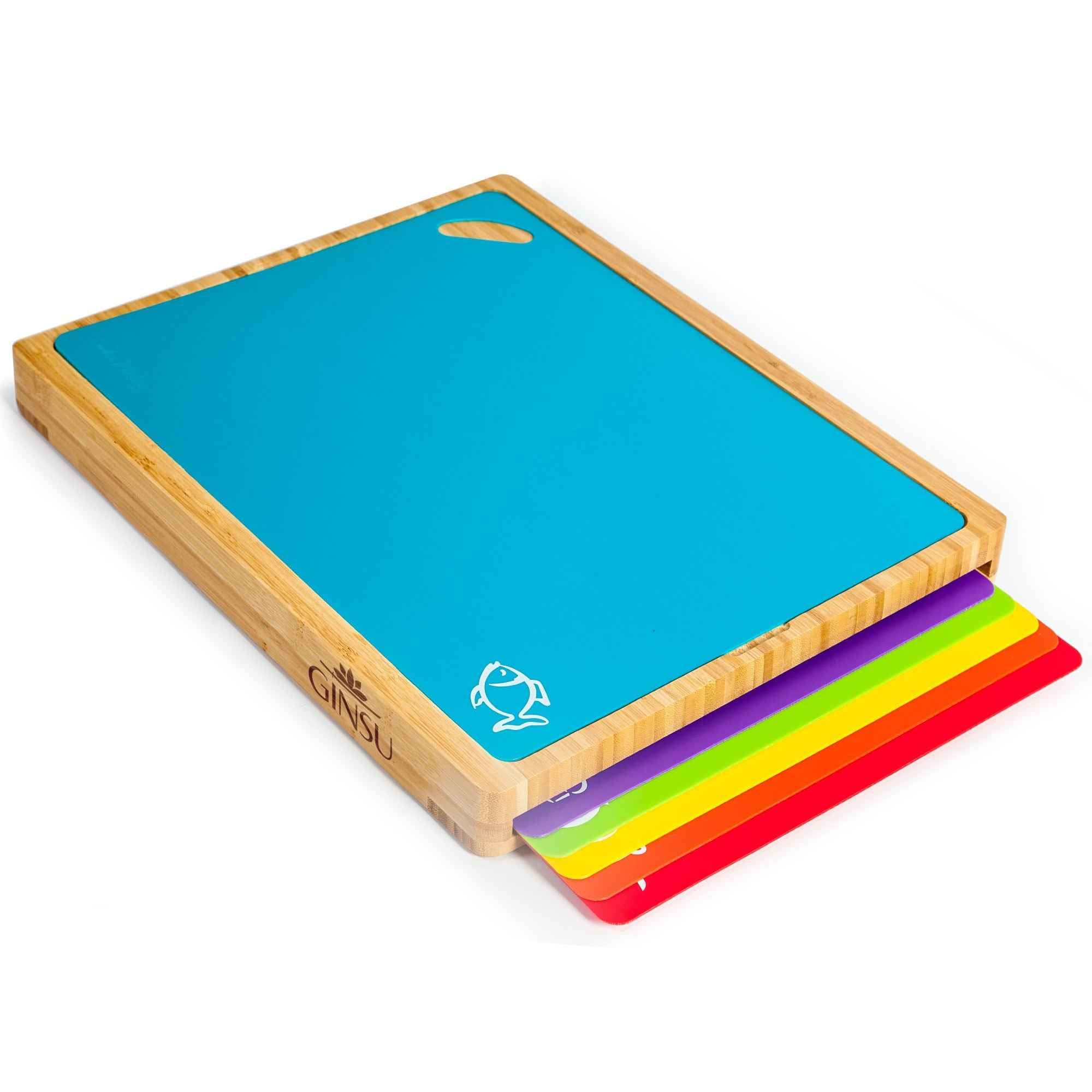 Ginsu Bamboo Cutting Board Set with 6 Mats