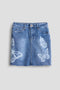 Girls Brittney Butterfly Print Denim Mini Skirt