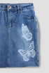 Girls Brittney Butterfly Print Denim Mini Skirt