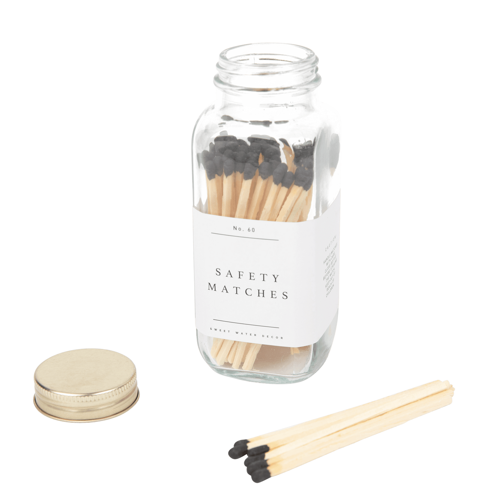 Black Tip Safety Matches - 60 Count, 3.75