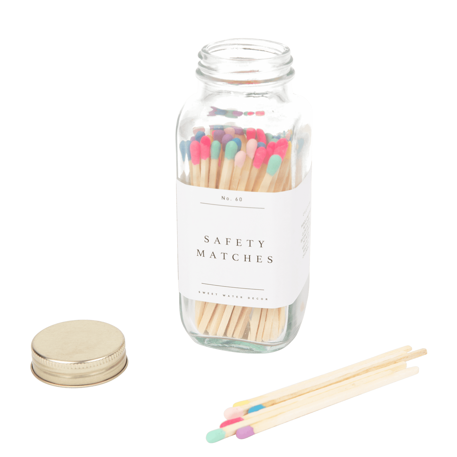 Multicolor Rainbow Safety Matches - 60 Count, 3.75