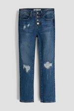 Girls Selena Dream Button Fly Straight Hybrid Jeans