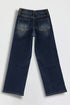 Girls Wide Leg Jeans with Elastic Waist