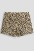 Girls Assymetrical Animal Print Denim Skort