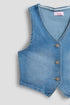 Girls Denim Vest & Ruffle Skirt Set